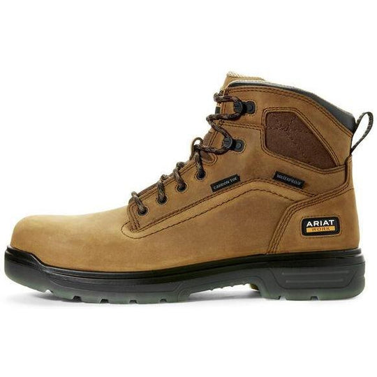 Ariat Men's Turbo 6" Carbon Toe Waterproof Work Boot - Aged Bark - 10027335 - Overlook Boots