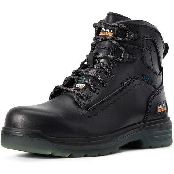 Ariat Men's Turbo H2O CSA 6" Carbon Toe WP PR Work Boot- Black - 10029134 7 / Medium / Black - Overlook Boots