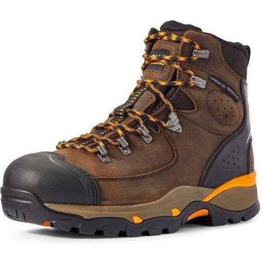 Ariat Men's Endeavor 6" Carbon Toe Waterproof Work Boot - Brown - 10031591 7.0 / Medium / Brown - Overlook Boots