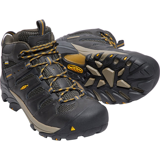 KEEN Utility Men's Lansing Mid Steel Toe Waterproof Work Boot- Raven - 1018079 - Overlook Boots