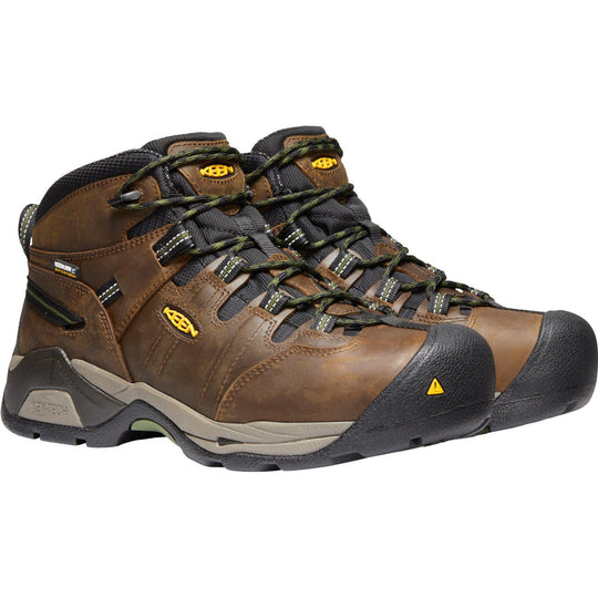 Keen Utility Men's Detroit Extreme Steel Toe Waterproof Work Boot - Brown - 1020085 7.0 / Medium / Cascade Brown/Bronze Green - Overlook Boots