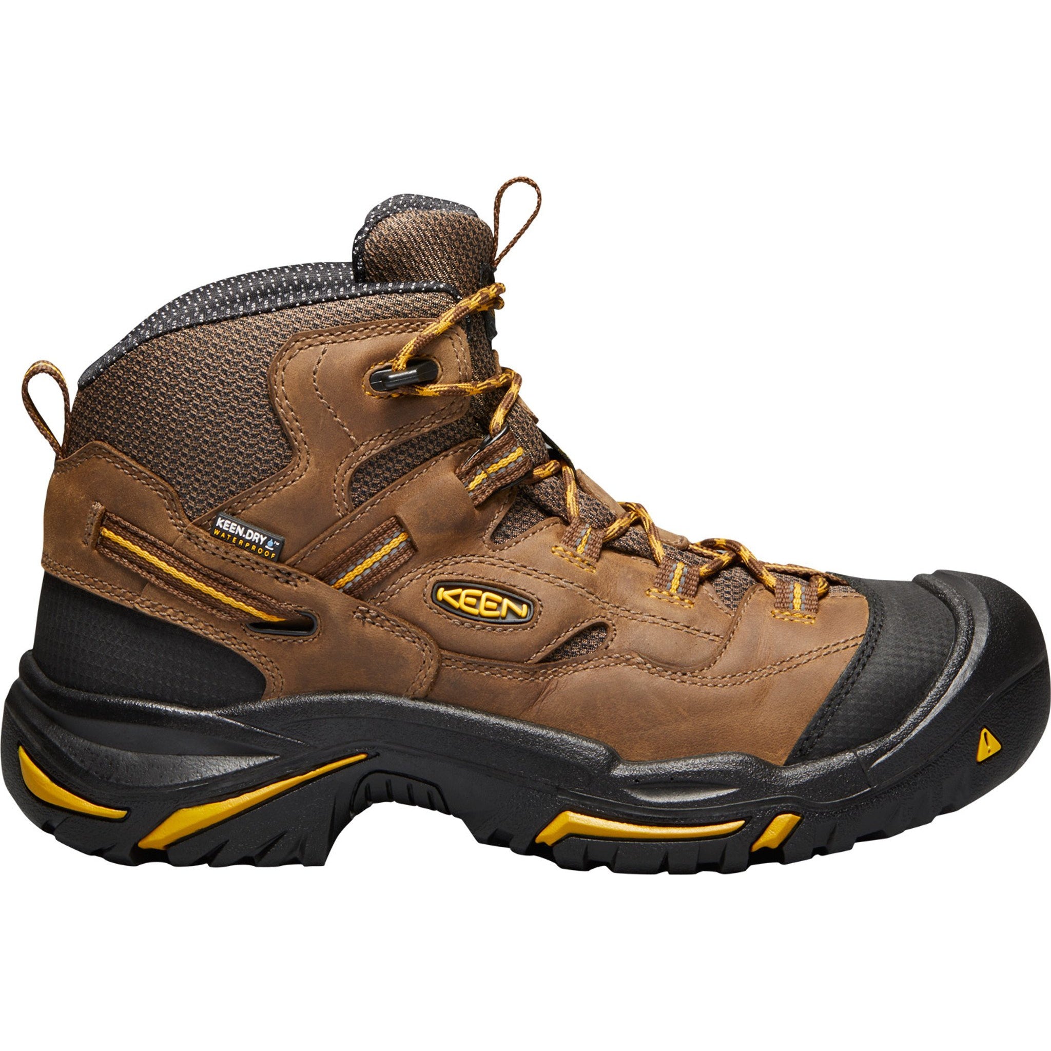 Keen Utility Men's Braddock Mid Soft Toe WP Work Boot - Brown- 1020162  - Overlook Boots