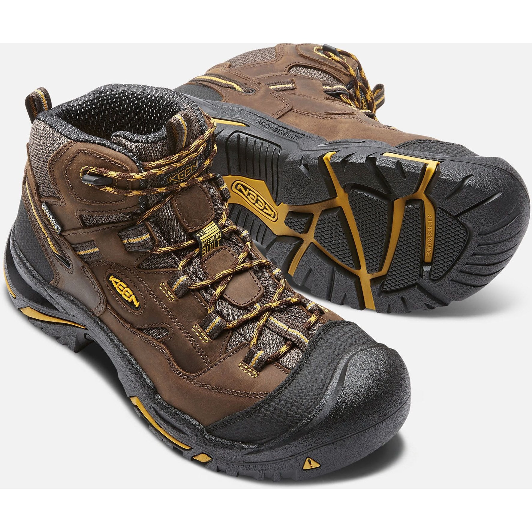 Keen Utility Men's Braddock Mid Soft Toe WP Work Boot - Brown- 1020162  - Overlook Boots