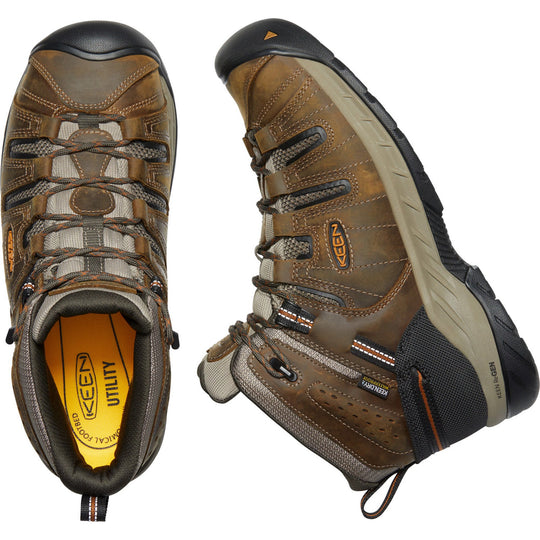 Keen Utility Men's Flint II Mid Soft Toe Waterproof Work Boot- Olive - 1025613 - Overlook Boots