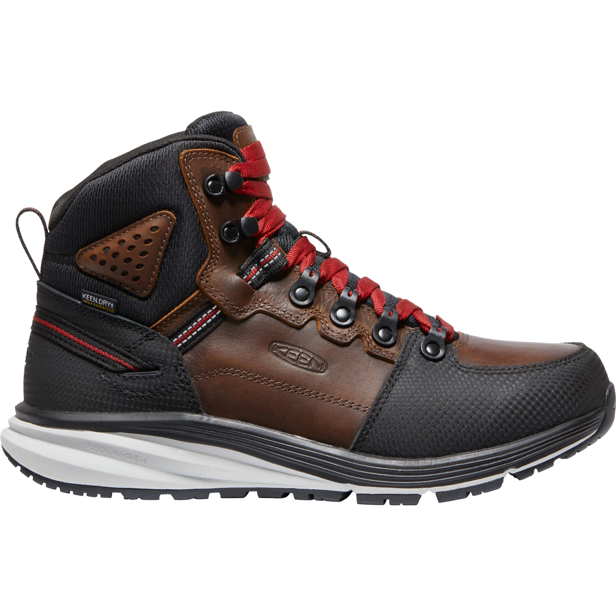 KEEN Utility Men's Red Hook Mid Soft Toe WP Work Boot Tobacco- 1025618  - Overlook Boots