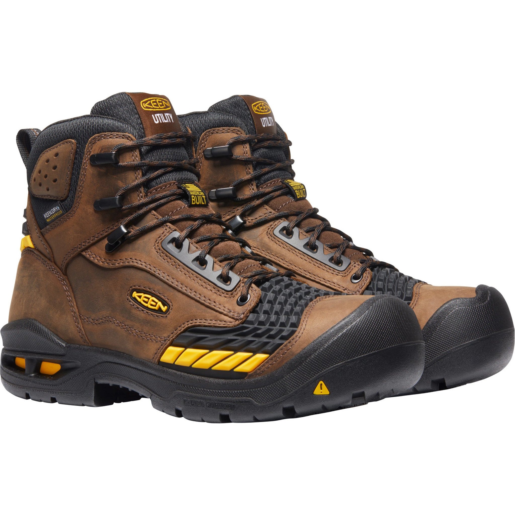 Keen Utility Men's Troy 6" Carbon-Fiber Toe USA Built WP Work Boot - 1025696 7 / Medium / Dark Earth/Black - Overlook Boots