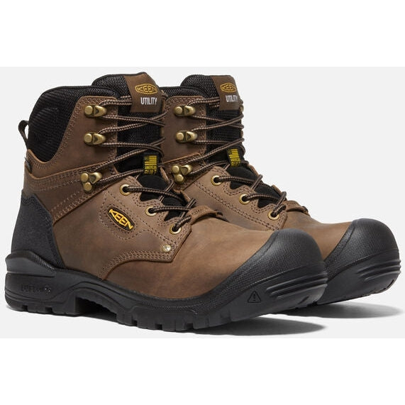 KEEN Utility Men's Independence 6" WP Carbon FT Work Boot - Brown- 1026487 15 / Extra Wide / Brown - Overlook Boots