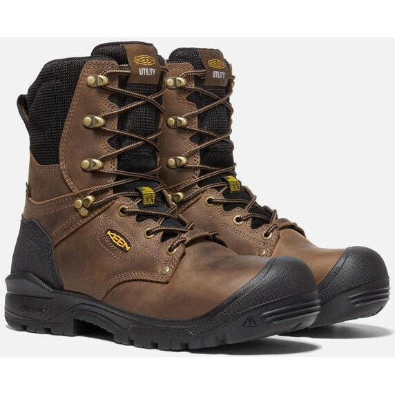 KEEN Utility Men's Independence 8" WP Carbon FT Work Boot - Black - 1026488 7 / Medium / Black - Overlook Boots