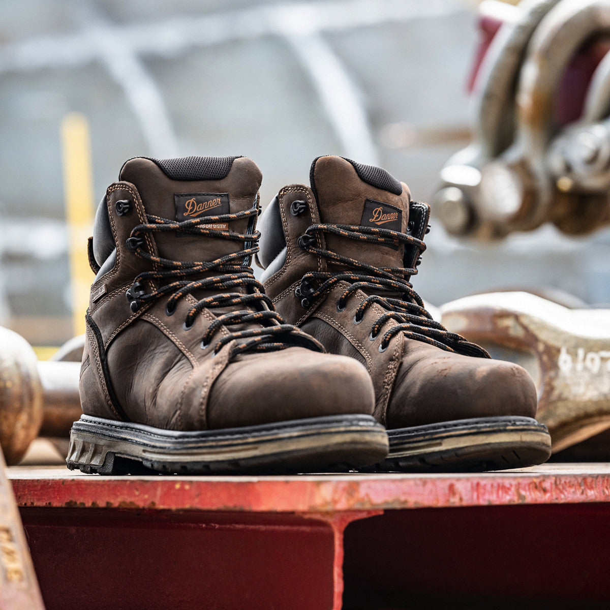 Danner Men's Steel Yard 6" Steel Toe WP Work Boot - Brown - 12531  - Overlook Boots