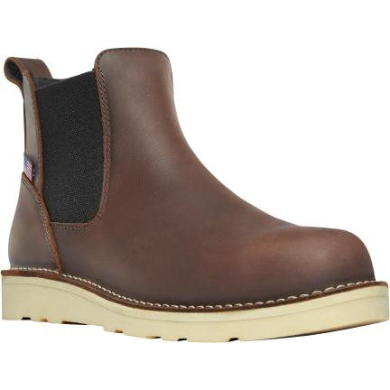 Danner Men's Bull Run Chelsea 6" Soft Toe USA Made Wedge Work Boot Brown- 15481 7 / Medium / Brown - Overlook Boots
