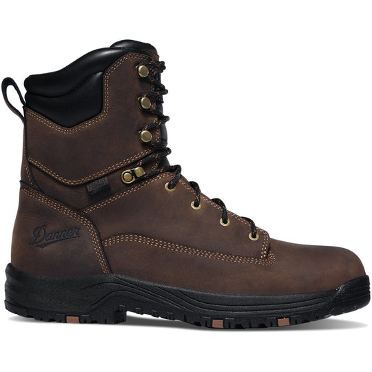 Danner Men's Riverside 8" Plain Toe Waterproof Lace Up Work Boot - Brown - 19457 7.0 / Medium / Brown - Overlook Boots