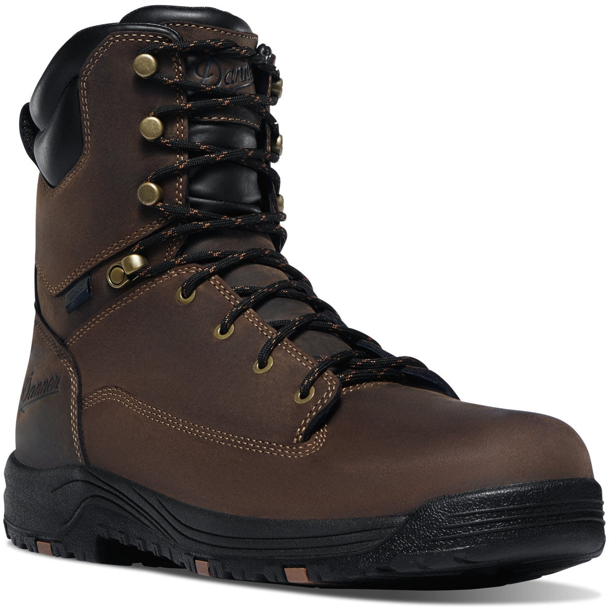 Danner Men's Riverside 8" Plain Toe WP Lace Up Work Boot - Brown - 19457  - Overlook Boots