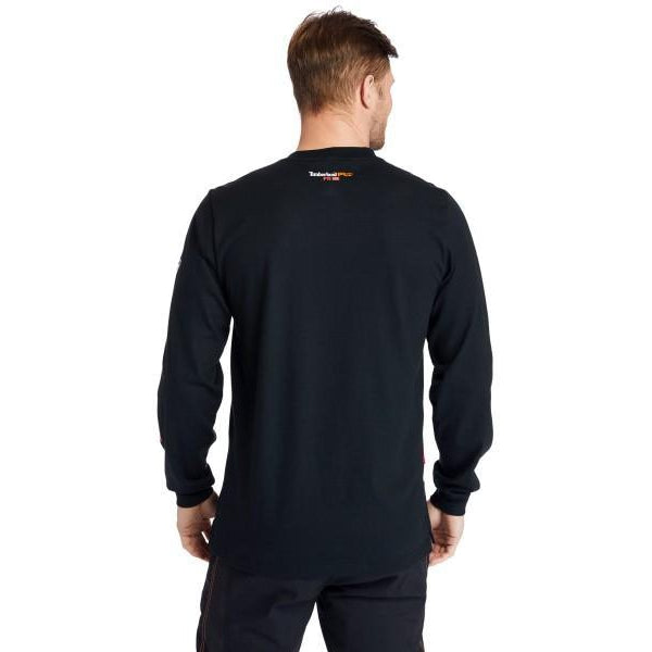 Timberland Pro Men's FR Cotton Core LS W/ Logo Work T-Shirt - Black - TB0A1V8D001  - Overlook Boots