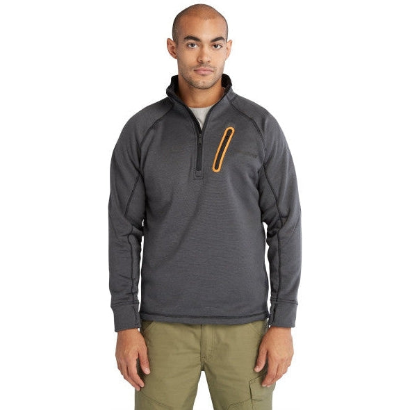 Timberland Pro Men's Reaxion 1/4 Athletic Fleece Jacket -Charcoal- TB0A55RVCV9 Small / Charcoal Heather - Overlook Boots