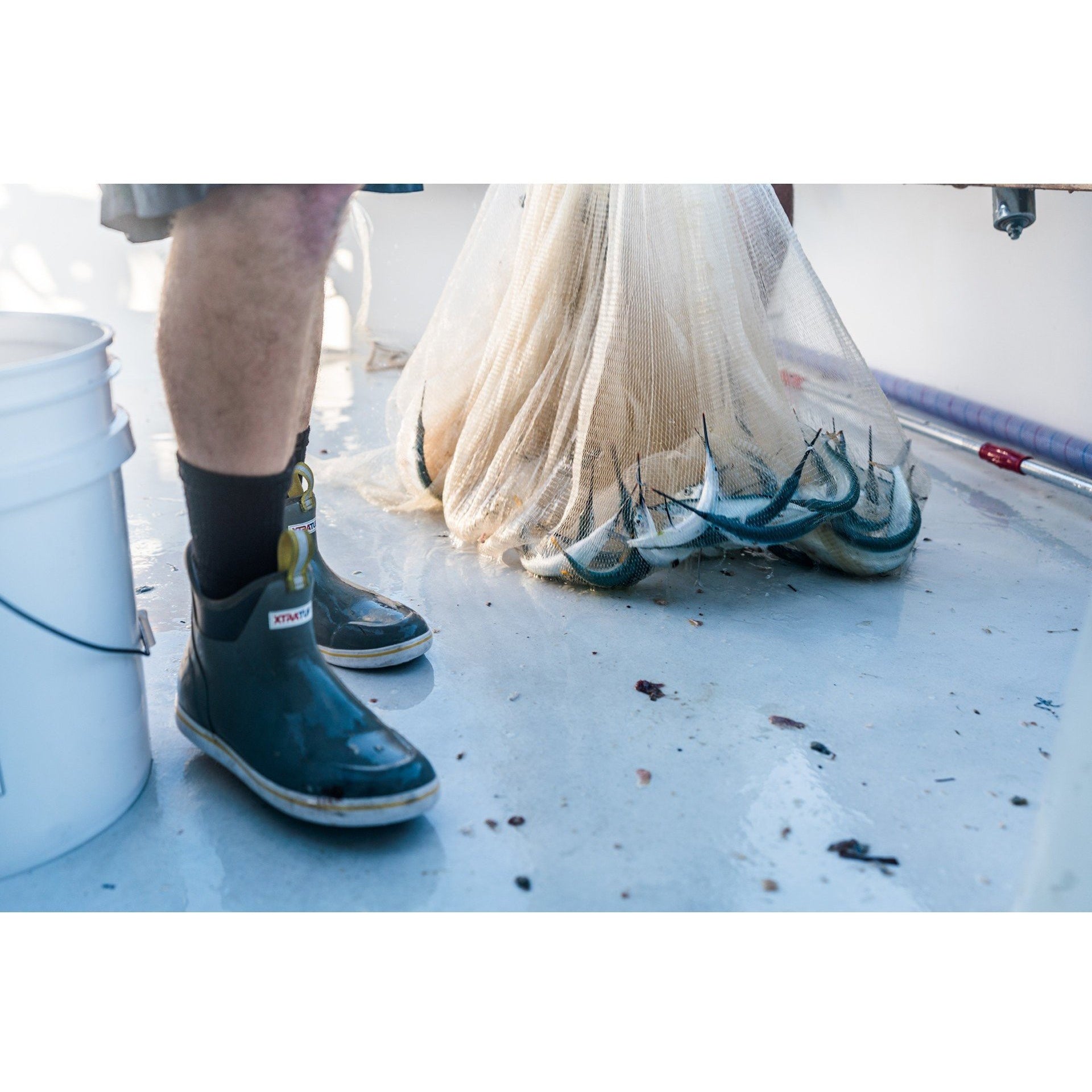 Xtratuf Men's 6 Ankle Deck Waterproof Boot - Gray / Yellow - 22735