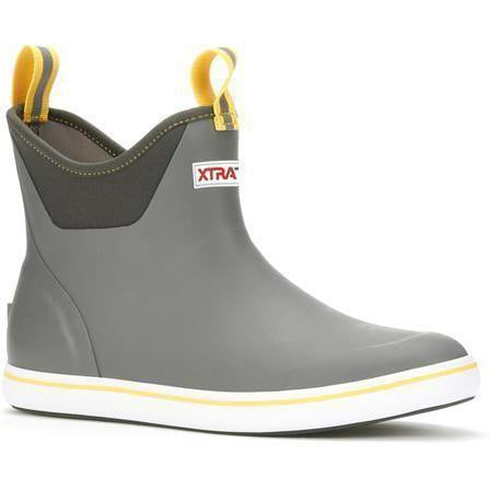Xtratuf Men's 6" Ankle Deck Waterproof Boot - Gray / Yellow - 22735 7 / Gray - Overlook Boots