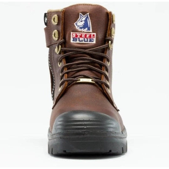 Steel Blue Men's Argyle Met Bump 6" Waterproof MG Steel Toe Side Zipper Work Boot - Oak - 862902 - Overlook Boots