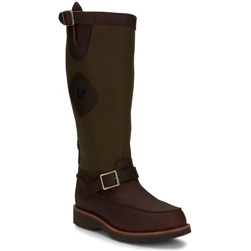 Chippewa Men's Cutter 17" Moc Toe Pull-On Snake Hunt Boot Brown- 23923 8 / Wide / Brown - Overlook Boots