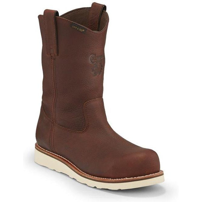 Chippewa Men's Edge Walker 11" Comp Toe WP Pull-On Wedge Work Boot - 25336 8 / Wide / Brown - Overlook Boots