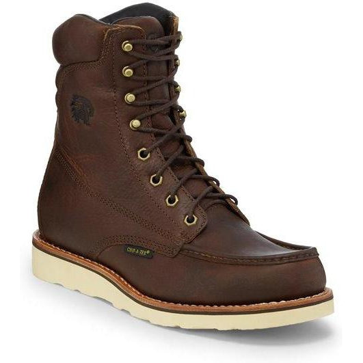 Chippewa Men's Edge Walker 8" Moc Toe Waterproof Lace-Up Work Boot Brown 25346 8 / Medium / Brown - Overlook Boots