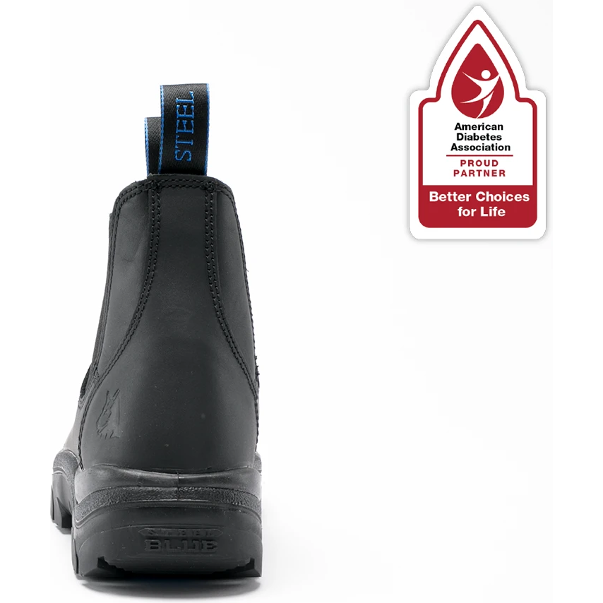 Comfortable Waterproof Steel Toe Work Boot: Steel Blue - Blue Heeler