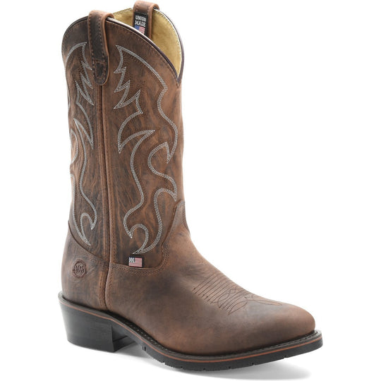 Double H Men's Robert 12" Soft Toe USA Made Arch Guard 7 Western Work Boot 3282 6.5 / Medium / Brown - Overlook Boots