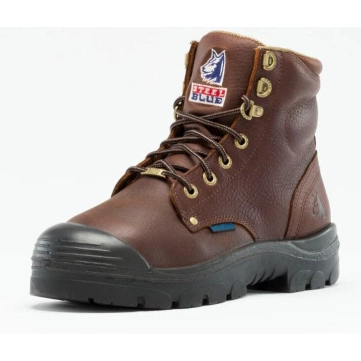 Steel Blue Men's Argyle Met Bump 6" Waterproof MG Steel Toe Side Zipper Work Boot - Oak - 862902 - Overlook Boots