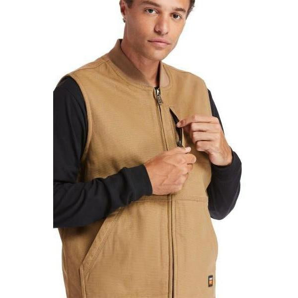 Timberland Pro Men's Gritman Lined Canvas Vest, Dark Wheat