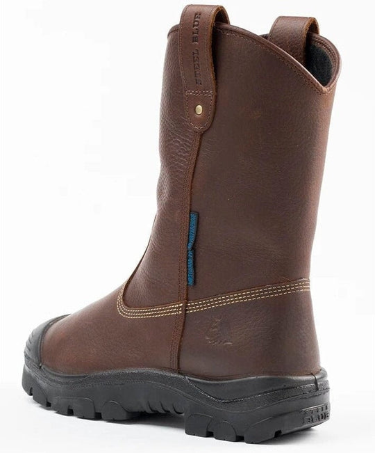 Steel Blue Men's Heeler Metguard Bump 10" Waterproof Steel Toe Work Boot - Oak - 862905 - Overlook Boots