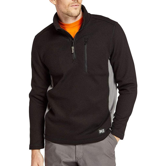Timberland Pro Men's Studwall 1/4 Zip Textured Fleece Top - Black - TB0A1HGK015  - Overlook Boots
