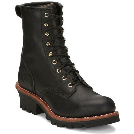 Chippewa Men's Baldor 8" Steel Toe Logger Work Boot - Black - 73020 6 / Medium / Black - Overlook Boots