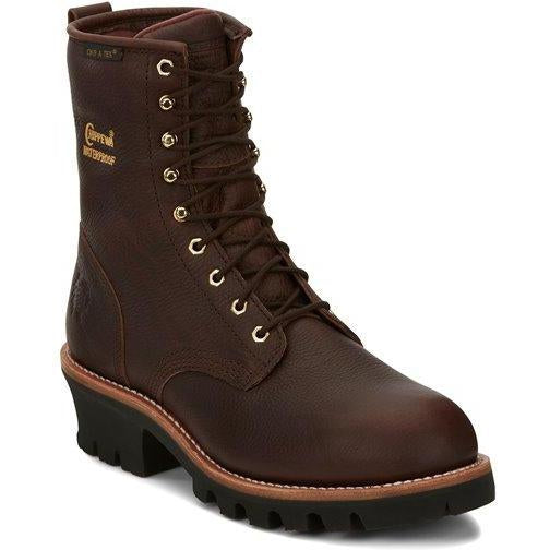 Chippewa Men's Paladin 8" Steel Toe WP 400G Ins Logger Work Boot - 73060 8 / Wide / Brown - Overlook Boots