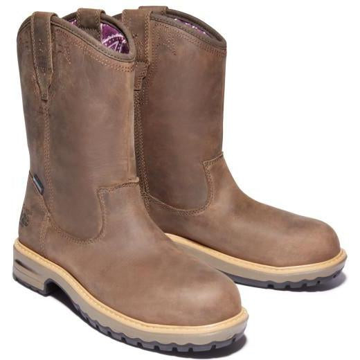 Timberland Pro Women's Ashlar PullOn Alloy Toe WP Work Boot- TB0A2959214 5.5 / Medium / Brown - Overlook Boots