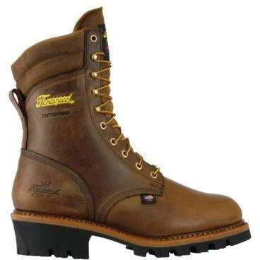 Thorogood Men's Logger 9" ST WP Ins USA Work Boot - Brown - 804-3554  - Overlook Boots