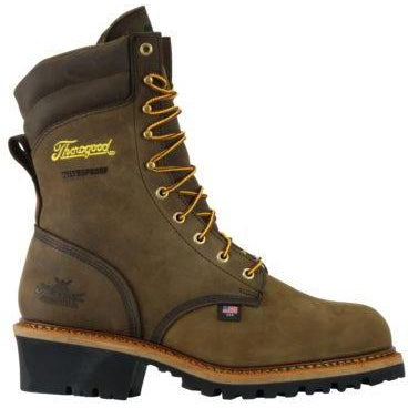 Thorogood Men's Logger 9" Steel Toe Waterproof USA Made Work Boot - Brown - 804-3555 - Overlook Boots