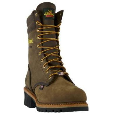 Thorogood Men's Logger 9" Steel Toe Waterproof USA Made Work Boot - Brown - 804-3555 - Overlook Boots