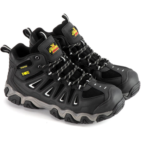 Thorogood Men's Crosstrex Metguard Mid Safety Toe Waterproof Work Boot - 804-6490 8.0 / Medium / Black - Overlook Boots
