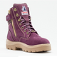 Steel Blue Women's Southern Cross Side Zipper Steel Toe Work Boot - Purple - 892861 4 / Wide / Purple - Overlook Boots