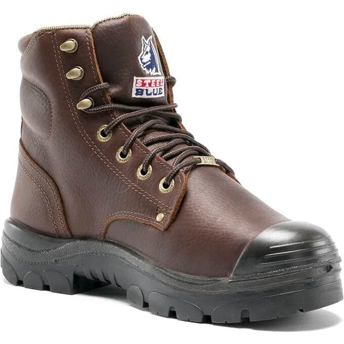 Steel Blue Men's Argyle Met Bump 6" WP Steel Toe Metguard Work Boot - Oak - 832912 7 / Medium / Brown - Overlook Boots