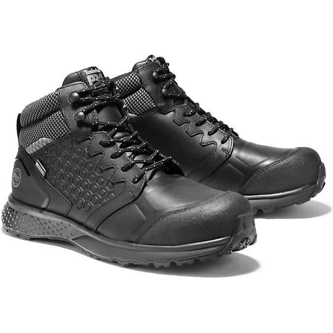 Timberland Pro Men's Reaxion Comp Toe WP Work Boot  Black TB0A1ZC9001 7 / Medium / Black - Overlook Boots