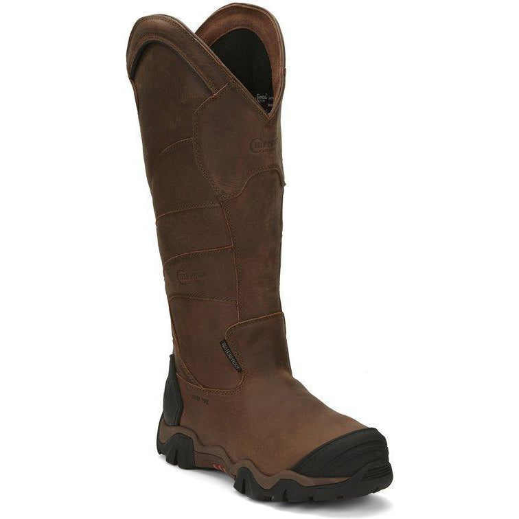 Chippewa Men's Cross Terrain 17" Comp Toe WP Pull-On Snake Boot- AE5034 8 / Wide / Brown - Overlook Boots