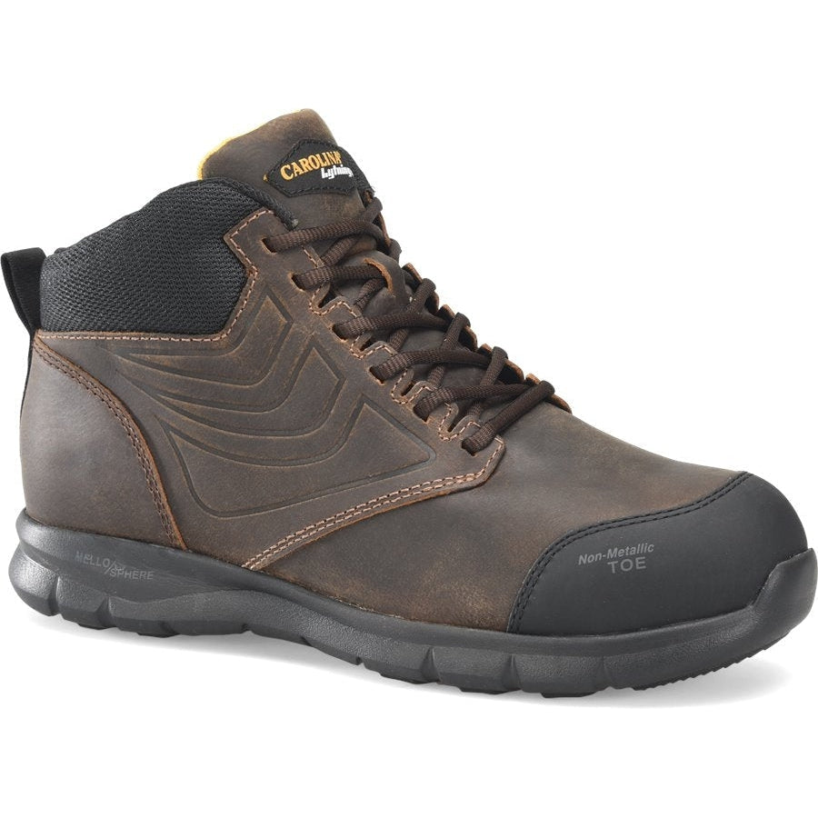 Carolina Men's Lytning 1.9 Mid Cut Comp Toe Work Shoe - Brown - CA1908 8 / Medium / Dark Brown - Overlook Boots