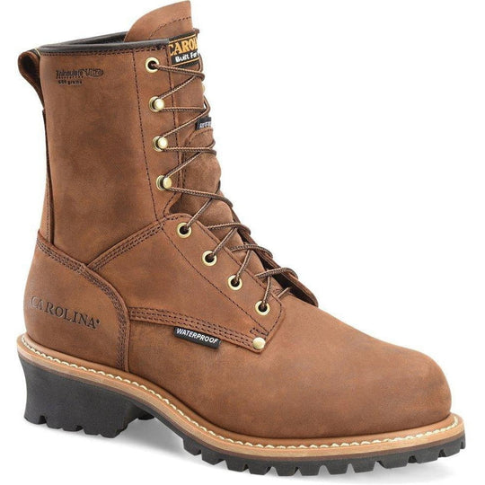 Carolina Men's Elm 8" Steel Toe Waterproof Insulated Logger Work Boot - Brown - CA5821 7.0 / Medium / Brown - Overlook Boots