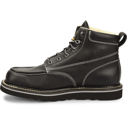 Carolina Men's Flatiron 6" Moc Toe Wedge Work Boot - Black - CA7007  - Overlook Boots