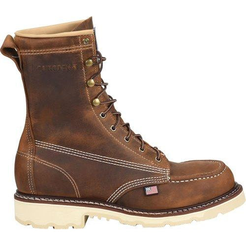 Carolina Men's Ferric 8" Soft Toe Moc Toe Work Boot - Brown - CA7016  - Overlook Boots