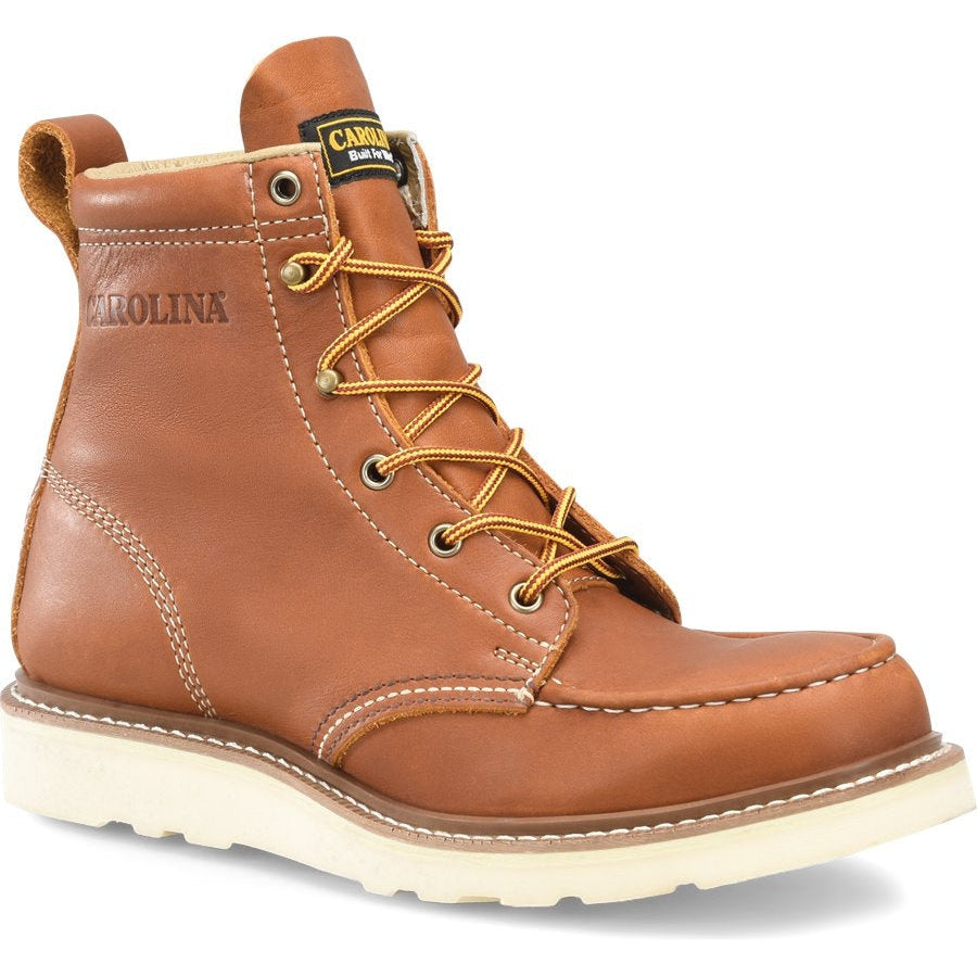 Carolina Men’s Wedge Amp Mx 6" Moc Toe Casual Work Boot Brown - CA7063 8 / Medium / Brown - Overlook Boots