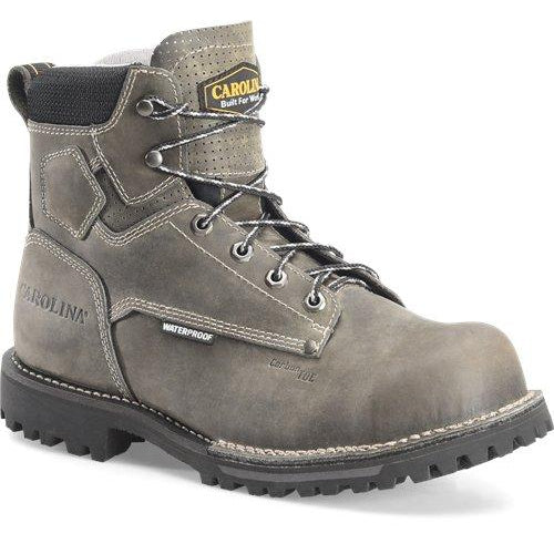 Carolina Men's Pitstop 6" Comp Toe WP Work Boot - Black - CA7532 8 / Medium / Grey - Overlook Boots