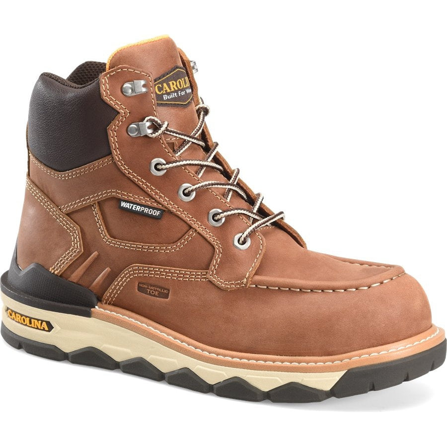 Carolina Men's Guardian 6" Waterproof Composite Toe Wedge Work Boot - Brown - CA7834 8 / Medium / Brown - Overlook Boots