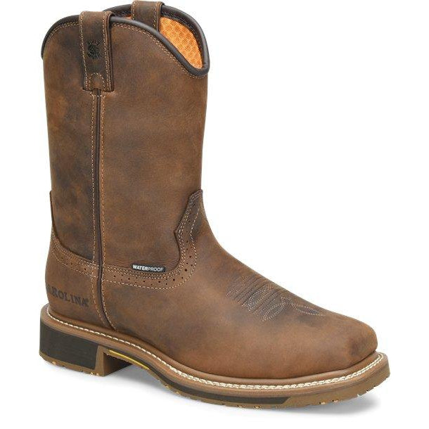 Carolina Men's Anchor 10” Square Toe WP Roper Work Boot - CA8036 8 / Medium / Brown - Overlook Boots