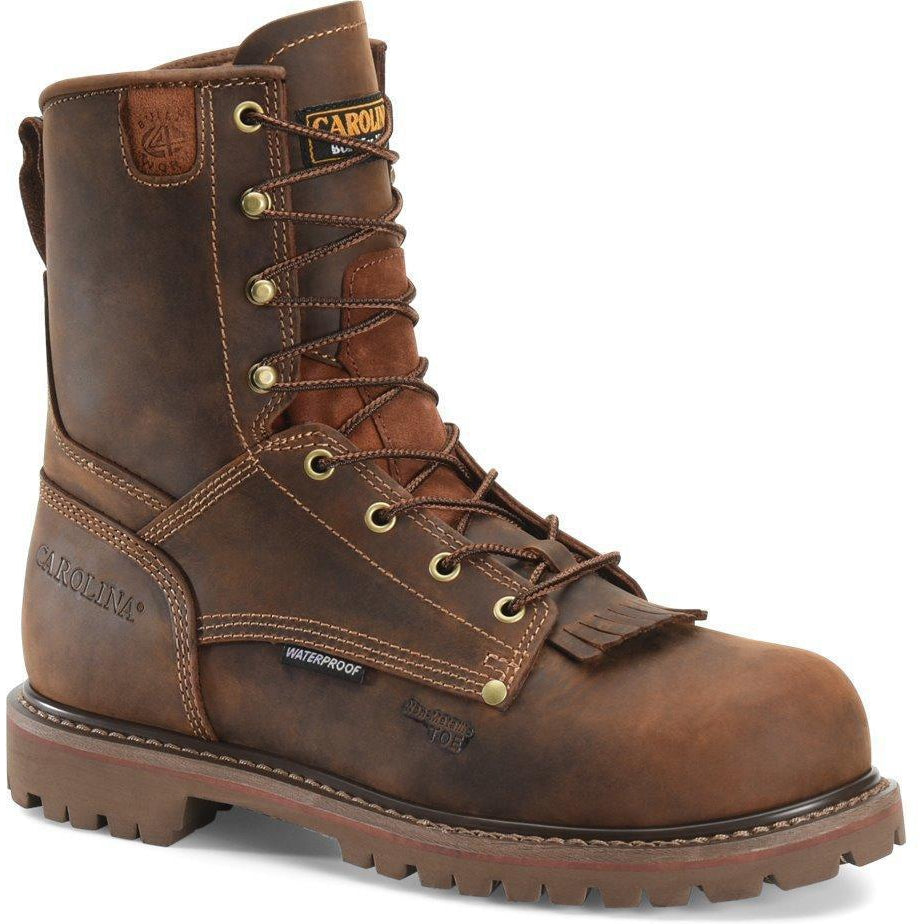Carolina Men's 28 Series 8” WP Comp Toe Work Boot - Brown - CA8528 7 / Medium / Brown - Overlook Boots